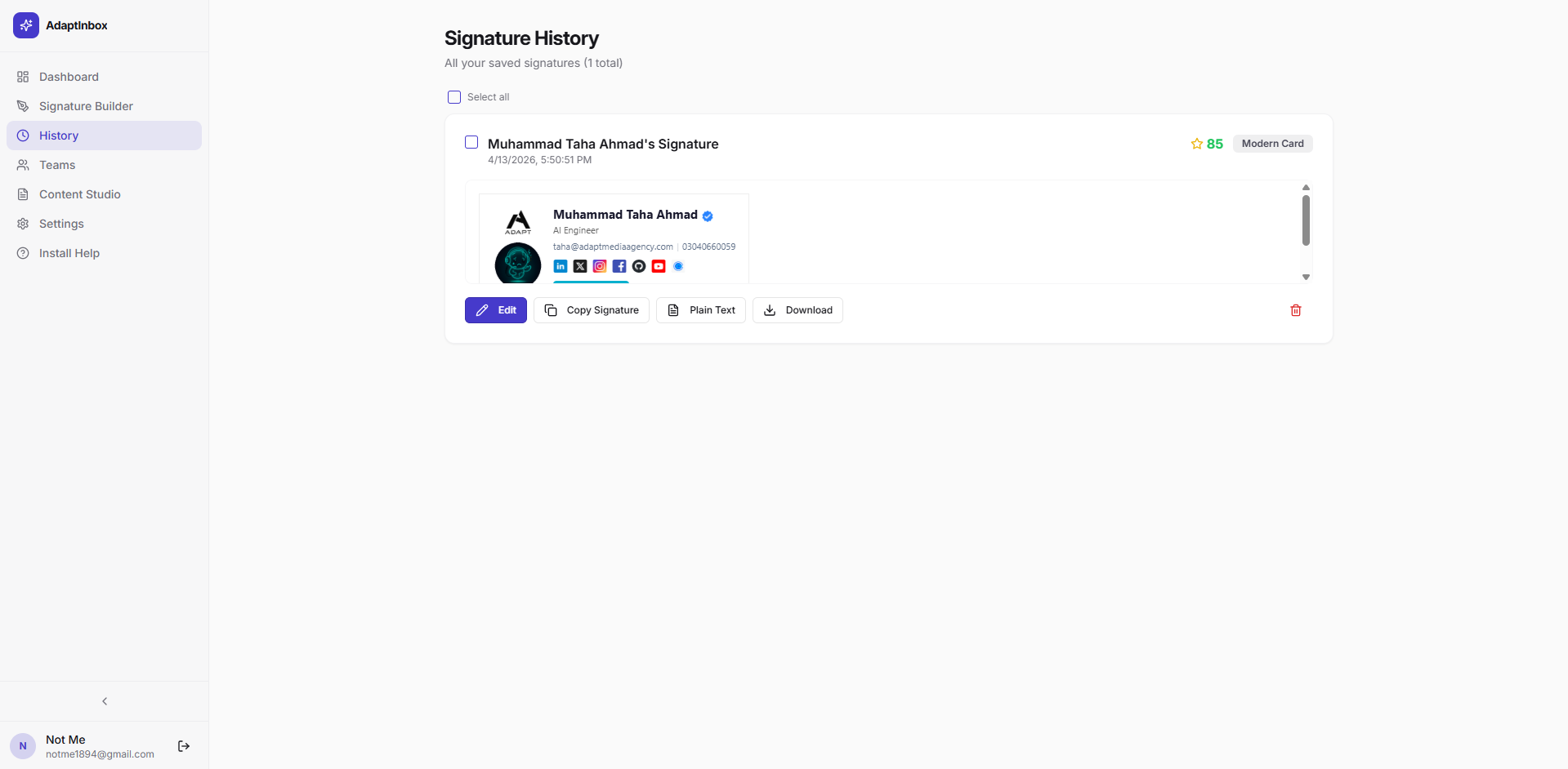 Phrase bank interface — 75+ curated entries organised by intent, tone, and funnel stage