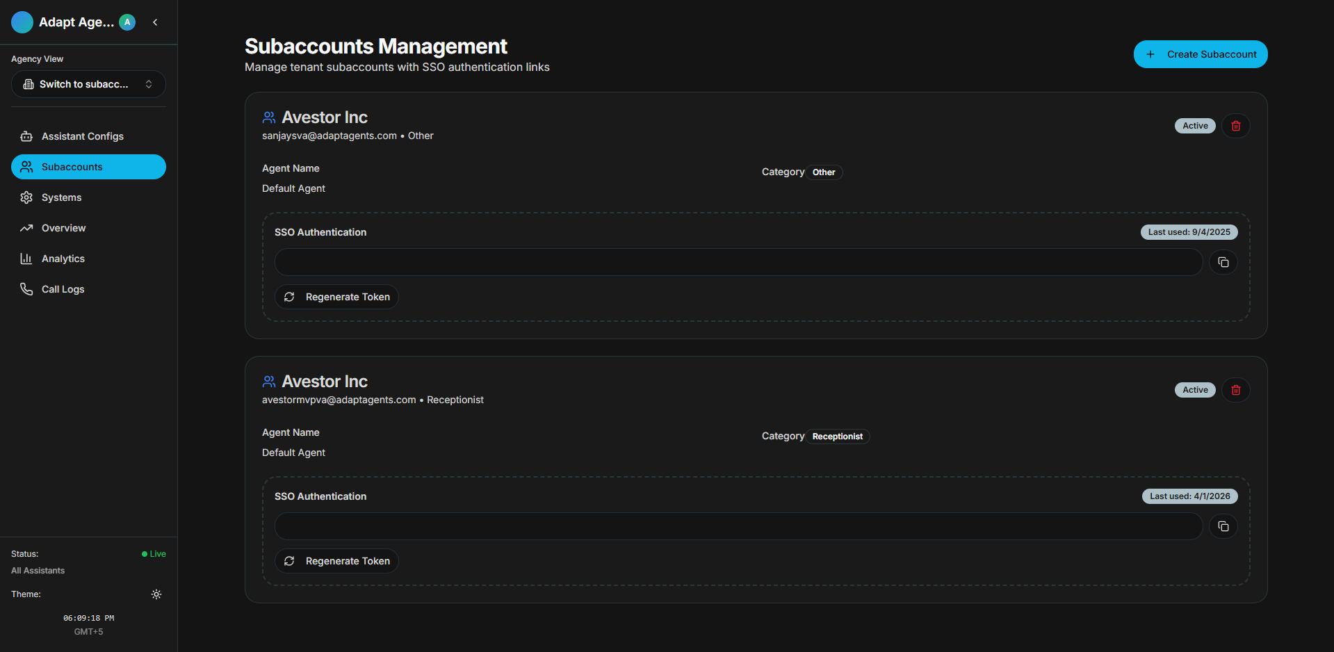 Client onboarding tracker — setup progress per account with integration status and go-live countdown